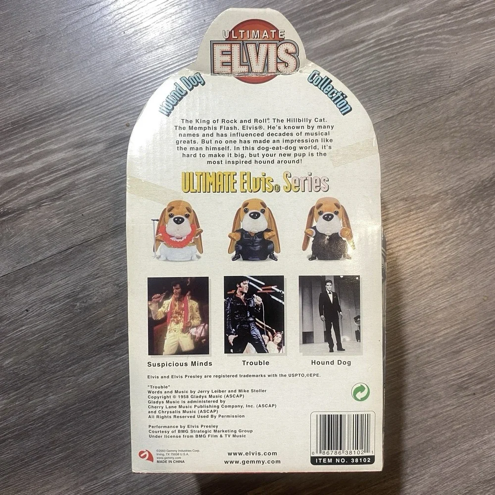 Ultimate Elvis Animated Hound Dog Plush Singing‎ Hound Dog 834789 NIB 2003